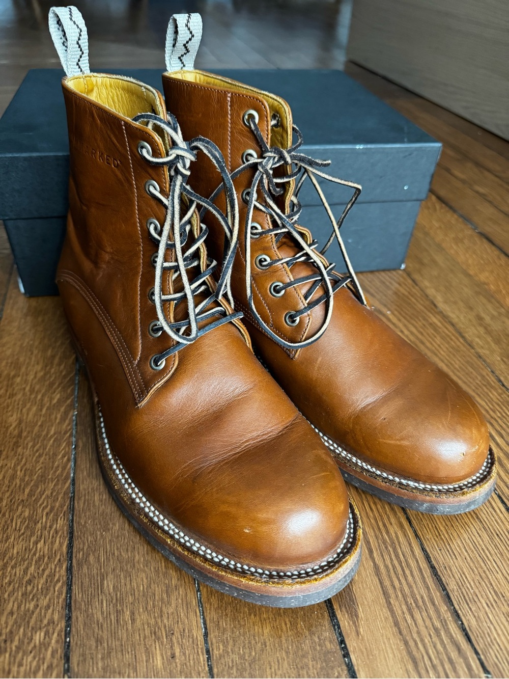 Unmarked Brand Señor Honey Brown Boots Vibram Cork V-Bar Soles, EUC men’s sz 10D